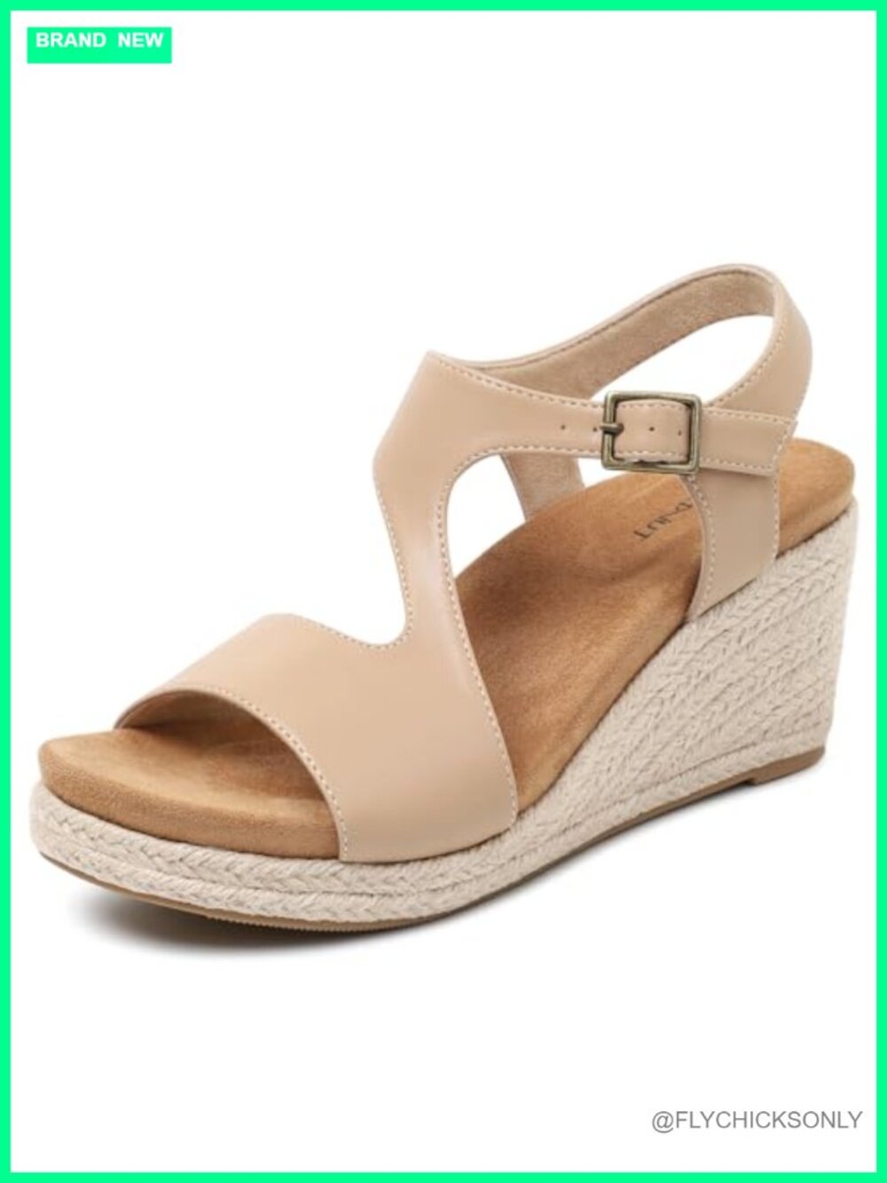 Womens Espadrille Wedge Sandals Faux Leather Platform Ankle Strap Summer Dressy